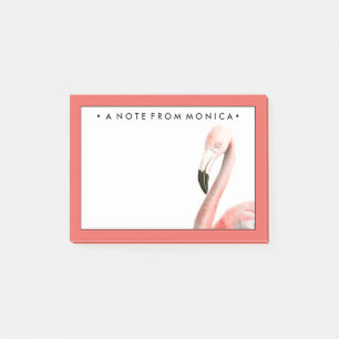 Bloco De Notas Adicionar Seu Nome  Pássaro Tropical Flamingo