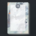 Bloco De Notas Adicionar suas Iniciais | Mar polifônico - Azul<br><div class="desc">Mar Polifônico I por Victoria Borges. Possui uma variedade de cores aplicadas em espirais,  derrames e manchas.</div>