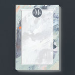 Bloco De Notas Adicionar suas Iniciais | Mar polifônico - Azul<br><div class="desc">Mar Polifônico I por Victoria Borges. Possui uma variedade de cores aplicadas em espirais,  derrames e manchas.</div>