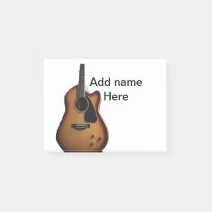 Bloco De Notas Adicione o nome do texto guitarra acústica castanh