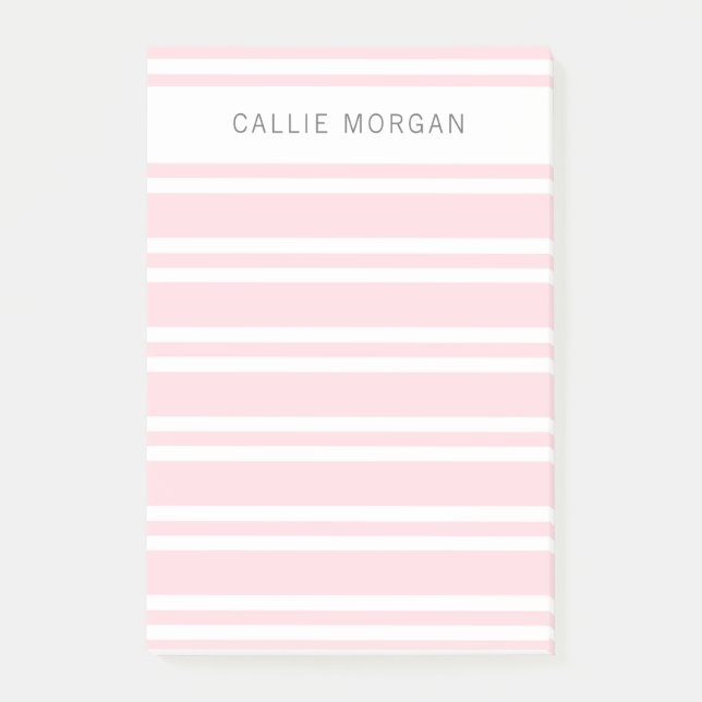 Bloco De Notas Adicione o seu nome "Notas Retiradas Rosa (Frente)