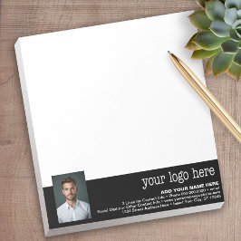 Bloco De Notas Adicione seu logotipo e foto - Informações de cont