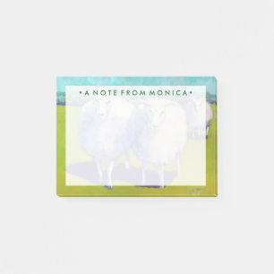 Bloco De Notas Adicione seu nome   Duas Ovinos No Campo