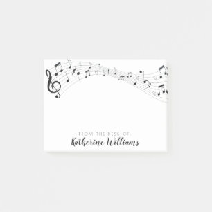 Bloco De Notas Adicione seu nome Fluxo Musical de Notas