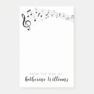 Bloco De Notas Adicione seu nome Fluxo Musical de Notas