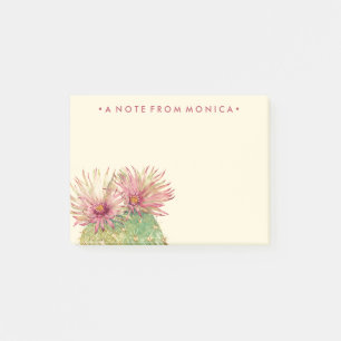 Bloco De Notas Adicione seu nome   Lossóis Rosa Cactus