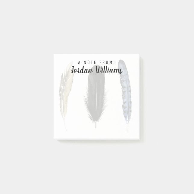 Bloco De Notas Adicione seu nome | Penas Moles I (Frente)