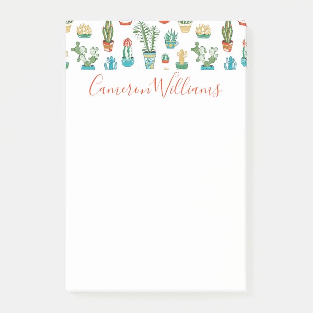 Bloco De Notas Adicione seu teste padrão conhecido dos Succulents (Frente)