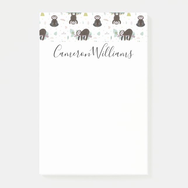 Bloco De Notas Adicione seu teste padrão doce | sonolento (Frente)