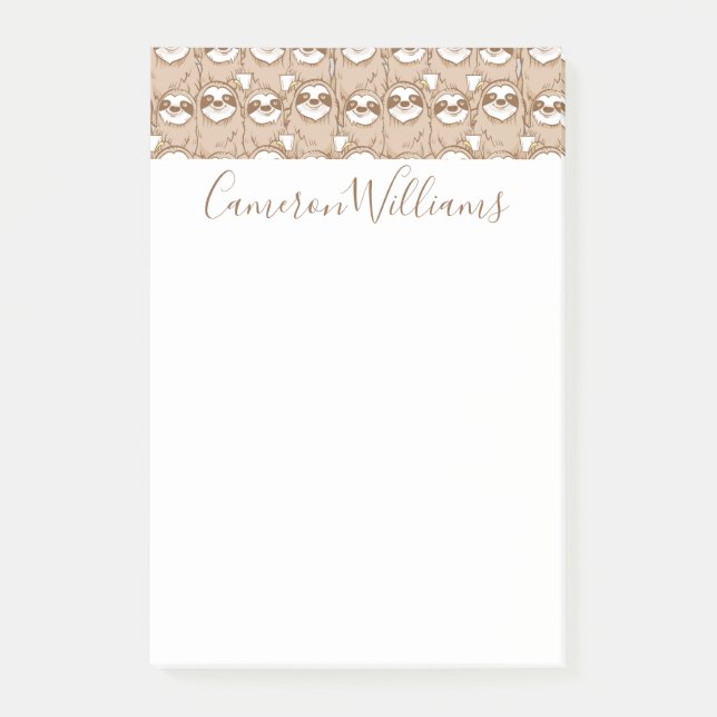 Bloco De Notas Adicione seus preguiças de | & teste padrão (Frente)