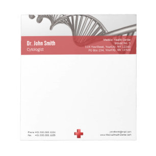 Bloco De Notas ADN médico profissional da cruz do símbolo 3D
