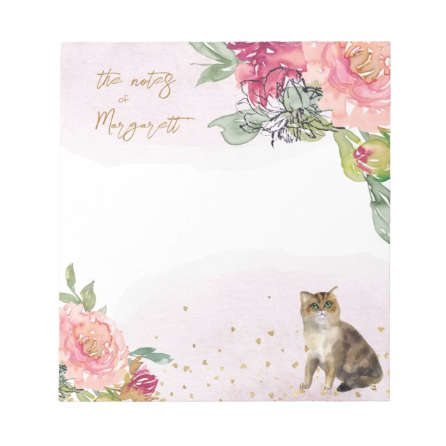 Bloco De Notas Adorando Ilustração de Gato Notícias Diárias (Frente)