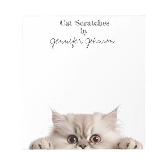 Bloco de Notas Adorável de Gato Engraçado (Frente)