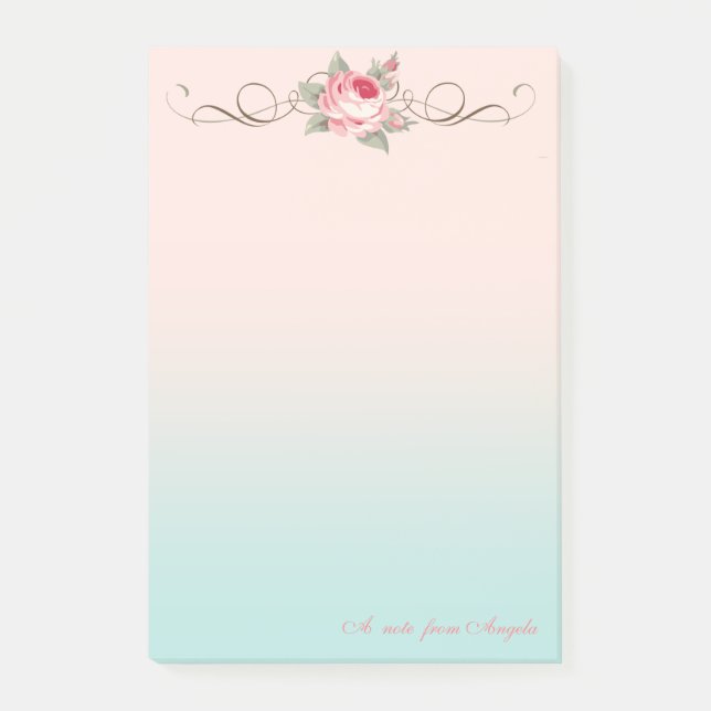 Bloco De Notas Adorável Fofo Feminino,Rosa-Personalizado (Frente)