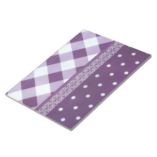 Bloco De Notas Adorável padrão sem costura do Damask Purple