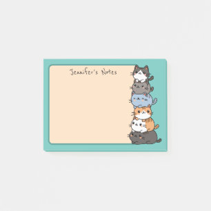 Bloco De Notas Adorável Pilha de Gatinhos Kawaii Personalizada