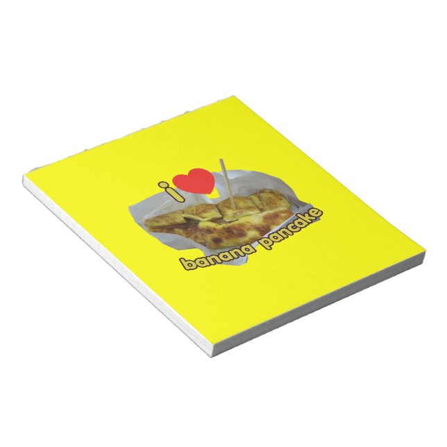 Bloco De Notas Adoro Banana Pancake... Comida da Rua Tailandesa (Inclinado)