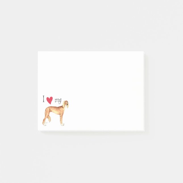 Bloco De Notas Adoro o meu Saluki (Frente)