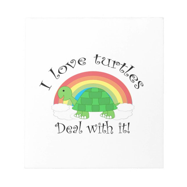 Bloco De Notas Adoro que as tartarugas lidem com isso (Frente)