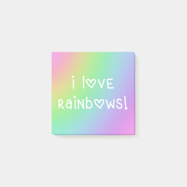 Bloco De Notas Adoro Rainbows Pastel Gradient (Frente)