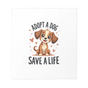 Bloco De Notas Adote Um Cachorro Salve Uma Vida Vintage Fofinho R