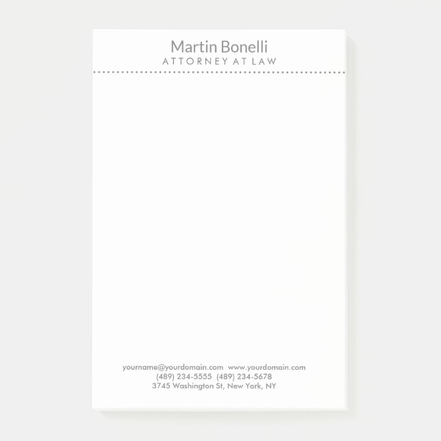 Bloco De Notas Advogado Branco Excelente Simples Tradicional (Frente)