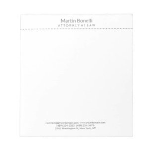 Bloco De Notas Advogado Branco Excelente Simples Tradicional