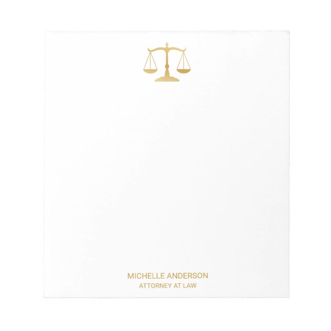 Bloco De Notas Advogado Profissional Trendy Dourado (Frente)