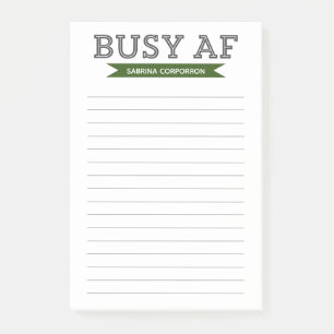 Bloco De Notas AF ocupado Tipografia Moderna Trendy Verde