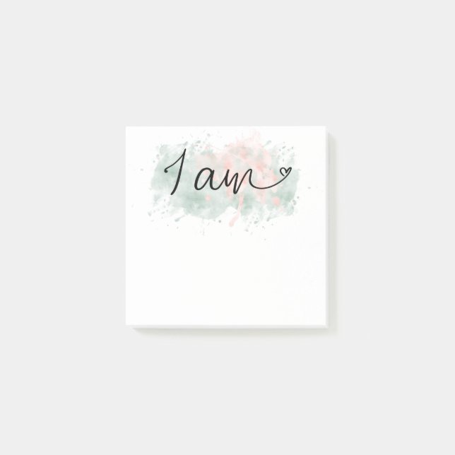 Bloco De Notas *~* Afirmação Abstrato Blob de Intenção I AM (Frente)