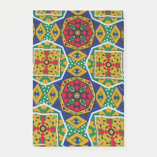Bloco De Notas African Geometric Mosaic Ankole Style Textile Prin (Frente)