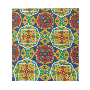 Bloco De Notas African Geometric Mosaic Ankole Style Textile Prin