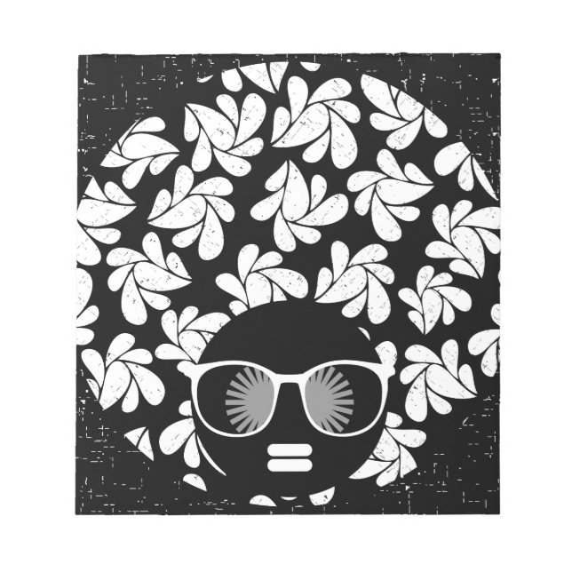 Bloco De Notas Afro Diva Preto e Branco (Frente)