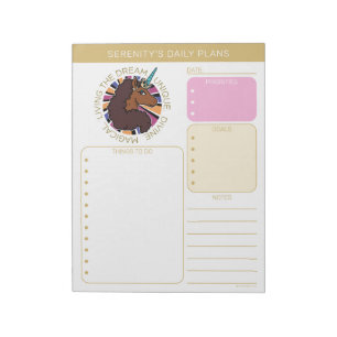 Bloco De Notas Afro Unicórnio Vivendo o Sonho Design
