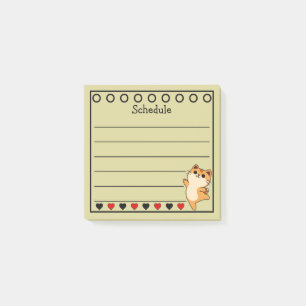Bloco De Notas Agenda do Gato Laranja Gengibre Amarelo