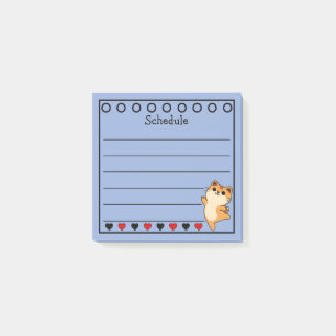 Bloco De Notas Agenda do Gato Laranja Gengibre Azul