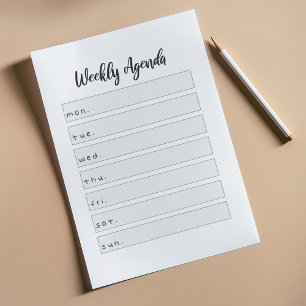 Bloco De Notas Agenda semanal simples