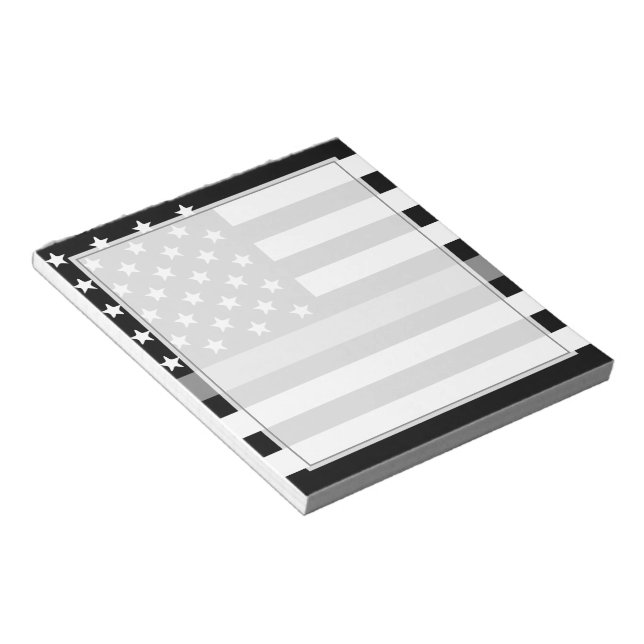 Bloco De Notas Agente corretor Thin Silver Line USA Flag (Inclinado)