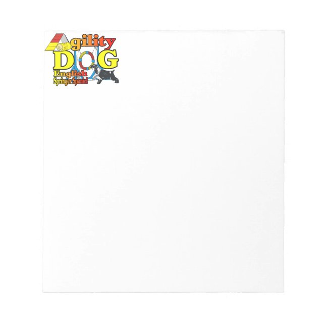 Bloco De Notas Agilidade do English Springer Spaniel (Frente)