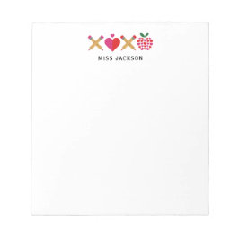 Bloco De Notas Agradecimento ao Professor Bonito XOXO Colorido