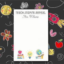 Bloco De Notas Agradecimento ao Professor Ensine Inspire Repita P