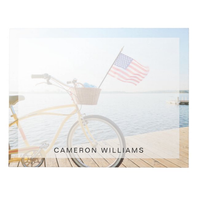 Bloco De Notas Água | Bicicleta Pelo lago (Frente)