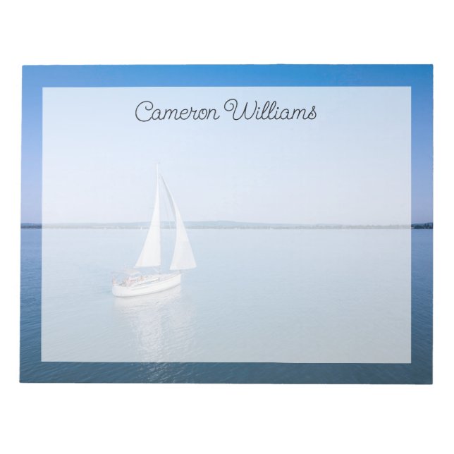 Bloco De Notas Água | Iate no lago Balaton da Hungria (Frente)