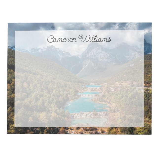 Bloco De Notas Água | Lago Blue Moon, China (Frente)