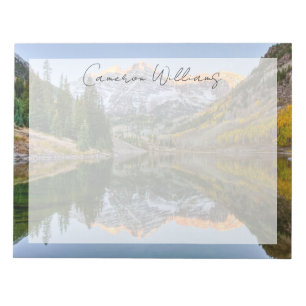 Bloco De Notas Água Maroon Bells Lake Aspen Trees