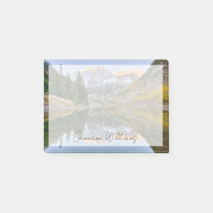 Bloco De Notas Água Maroon Bells Lake Aspen Trees