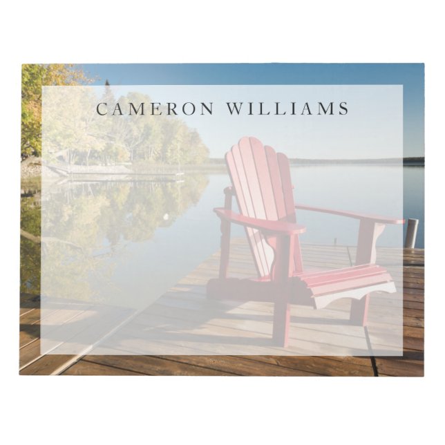 Bloco De Notas Água | Presidente Adirondack no lago (Frente)