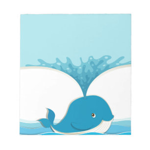 Bloco De Notas Água salgada de baleia azul