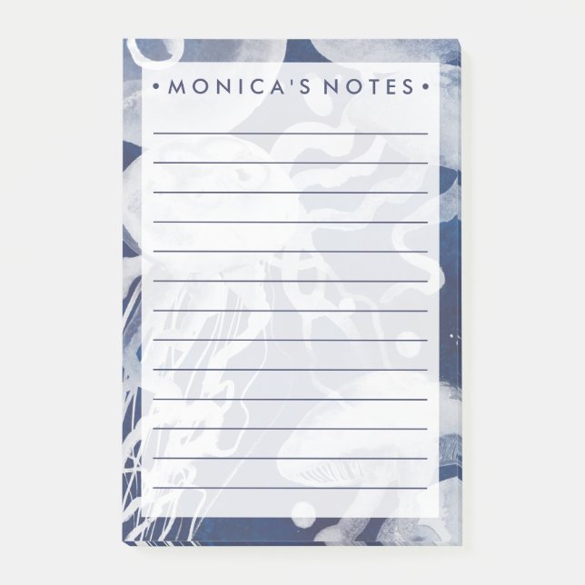 Bloco De Notas Água-viva no fundo do Marinho (Frente)
