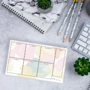 Bloco De Notas Aguarela Pastel Camo - planejador semanal